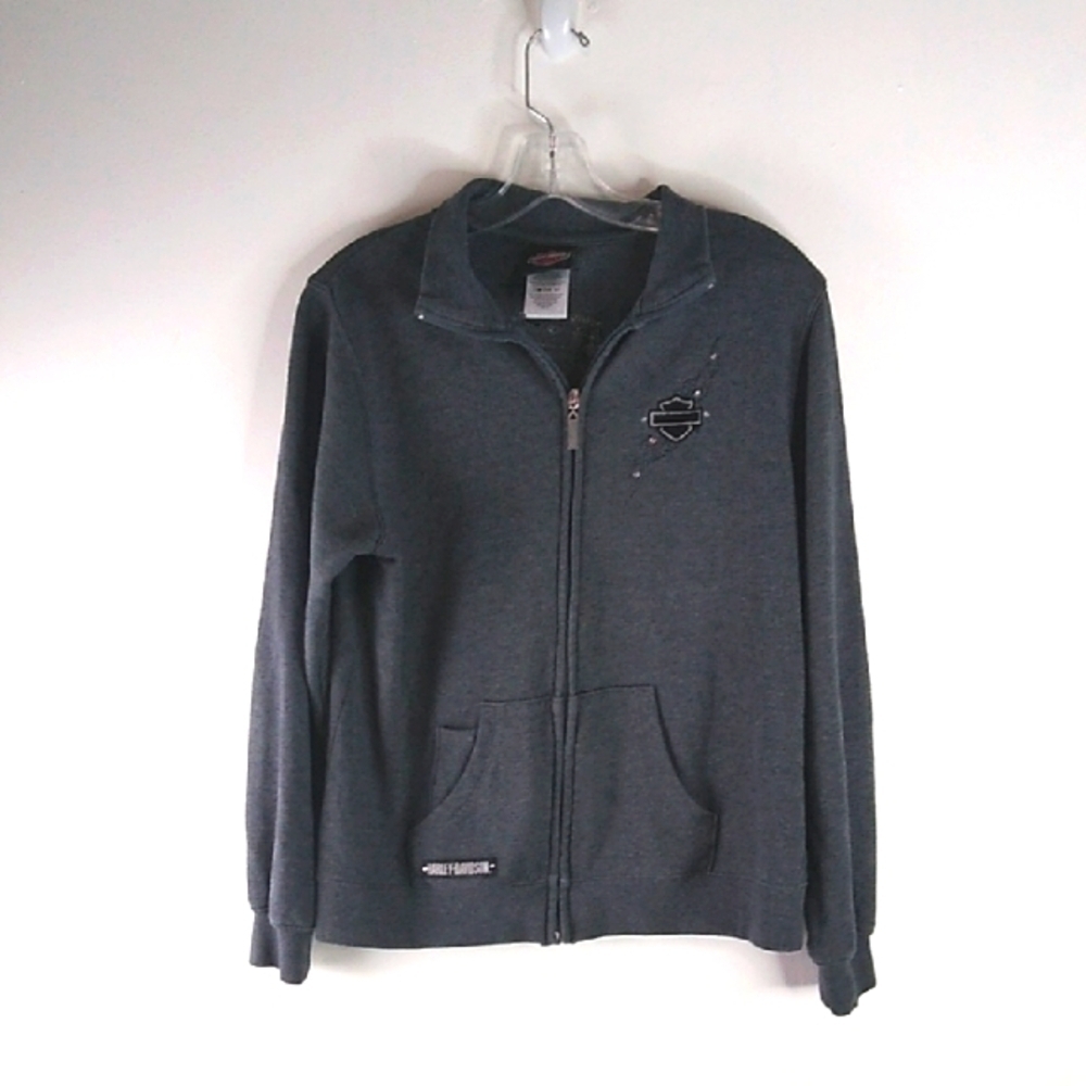 Harley Davidson - Long Sleeve Grey Jacket - Size Medium